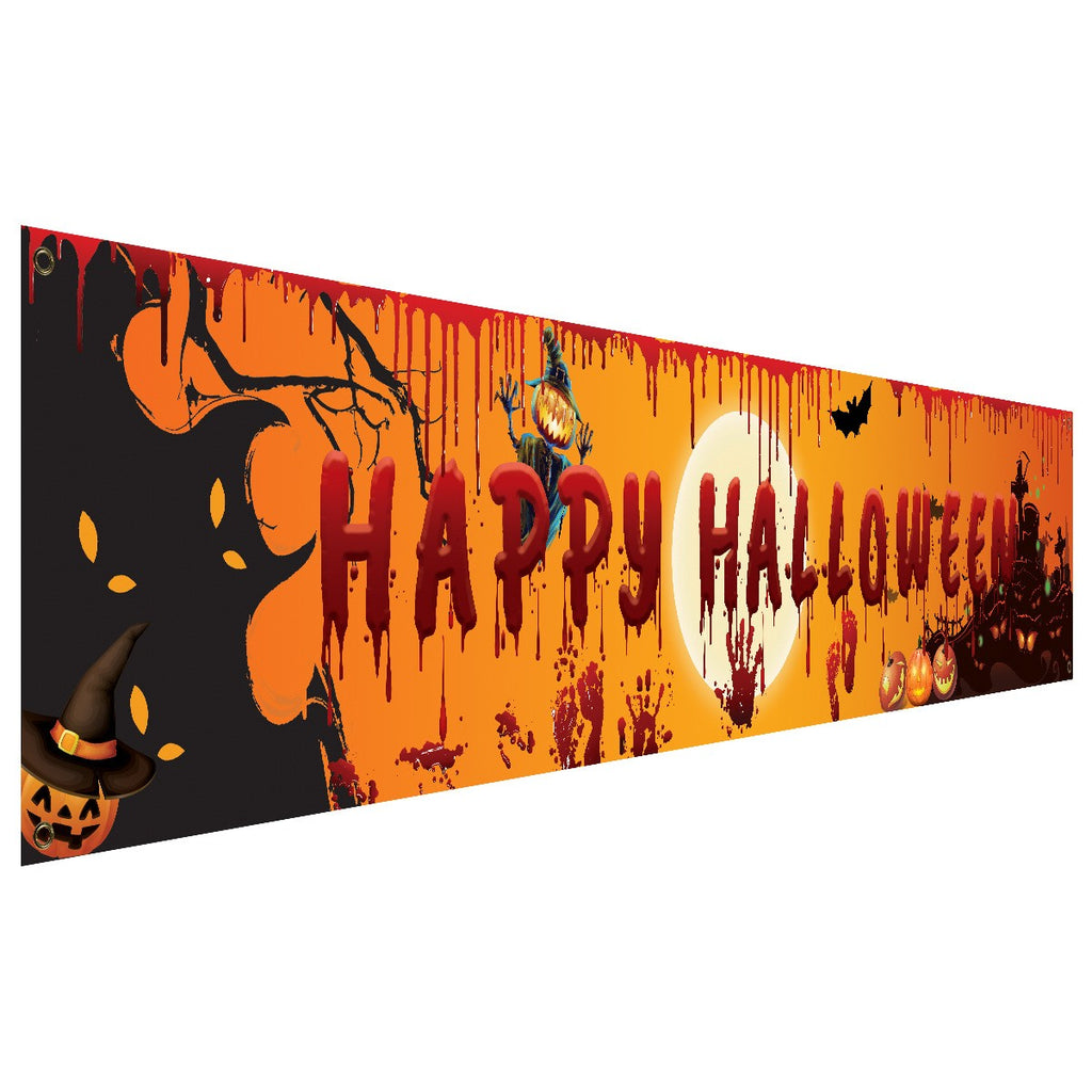 2024 Happy Halloween Banner Outdoor Welcome Decorations Yard Party Scary Decor