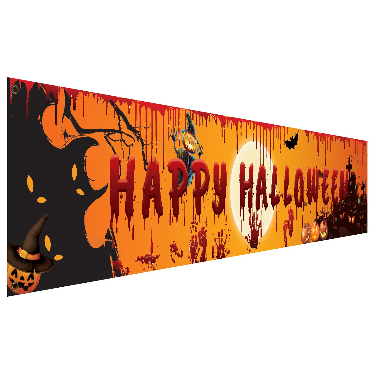 2024 Happy Halloween Banner Outdoor Welcome Decorations Yard Party Scary Decor