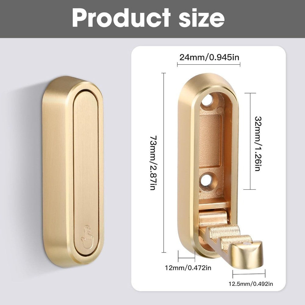 2X Folding Wall Hooks Wall Mount Clothes Hanger Hooks Coat Hooks Bathroom Towel