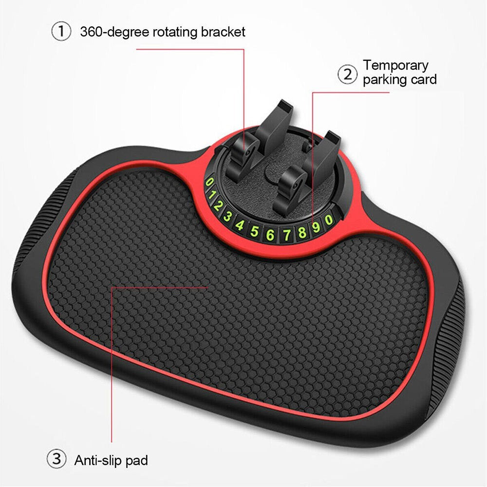 Car Stand Anti Skid Pad Non Slip Dashboard Mount Mat Number Parking Phone Holder