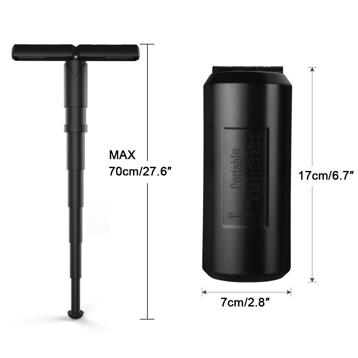 Portable Walking Stick Chair Seat Telescopic Folding Stool Cane Hiking Rest