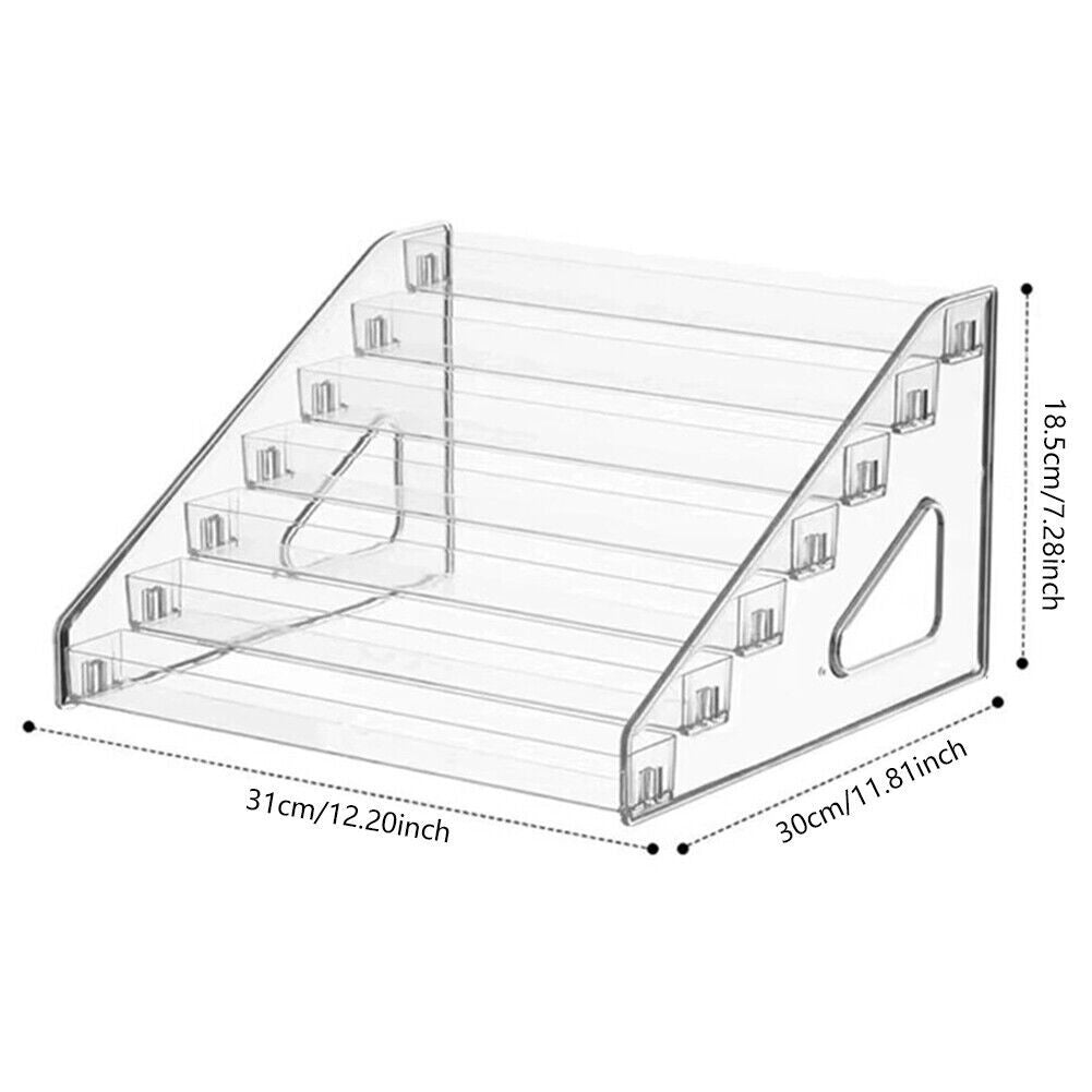 7-Tier Clear Plastic Collector Card Display Stand Rack Shelf For Trading Cards