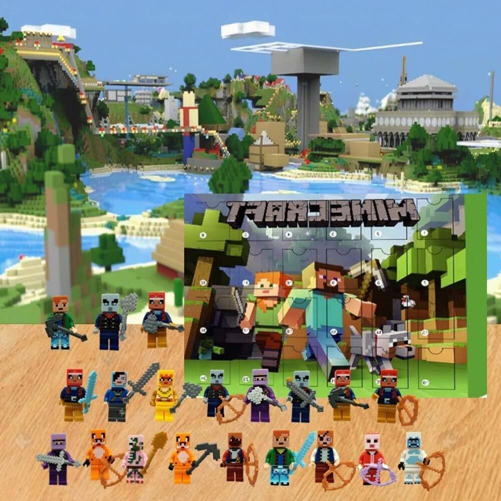 24 Days Christmas Countdown Minecraft Figure Advent Calendar 2024 Surprise Gifts