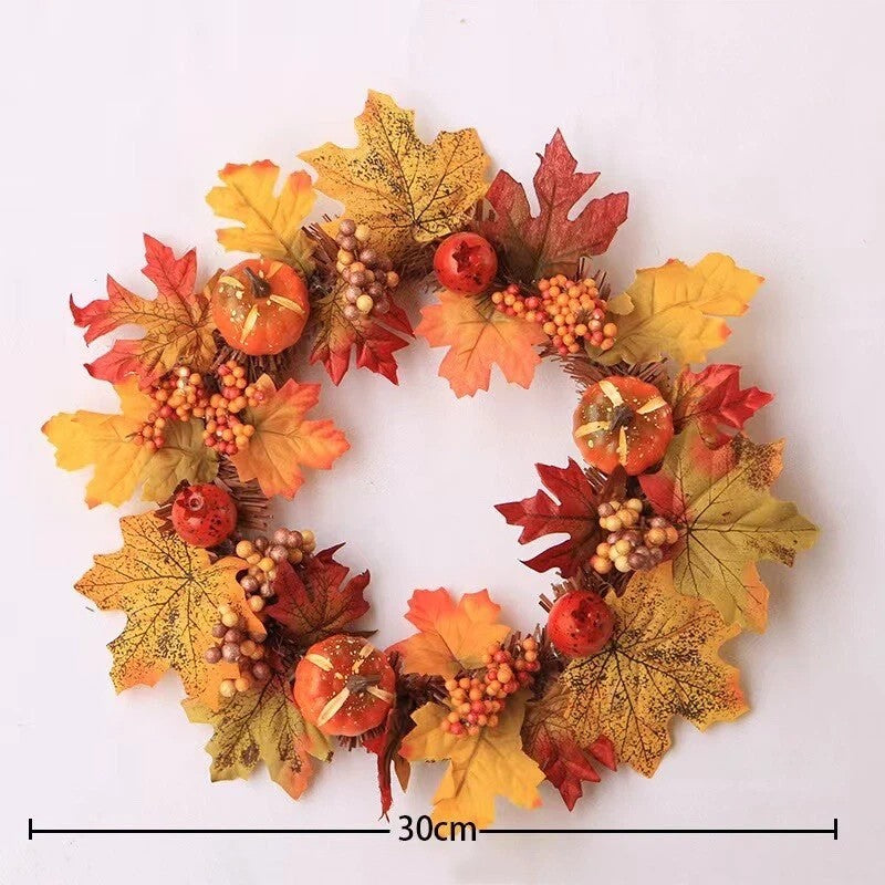 Fall Wreath Halloween Door Large Pumpkin Wreath Thanksgiving Wreath Autumn Decor
