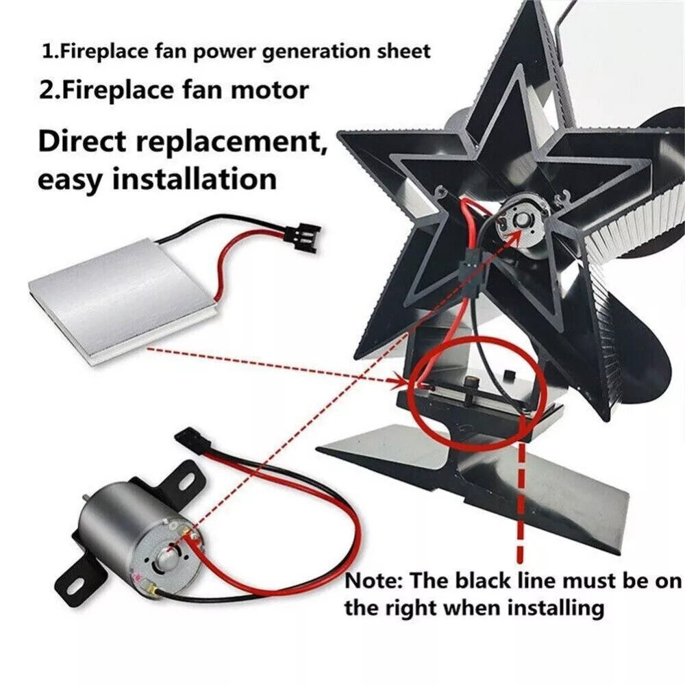 Wood Log Heated Fireplace Motor FOR Stove Burner Power Fan Heater Replace Parts