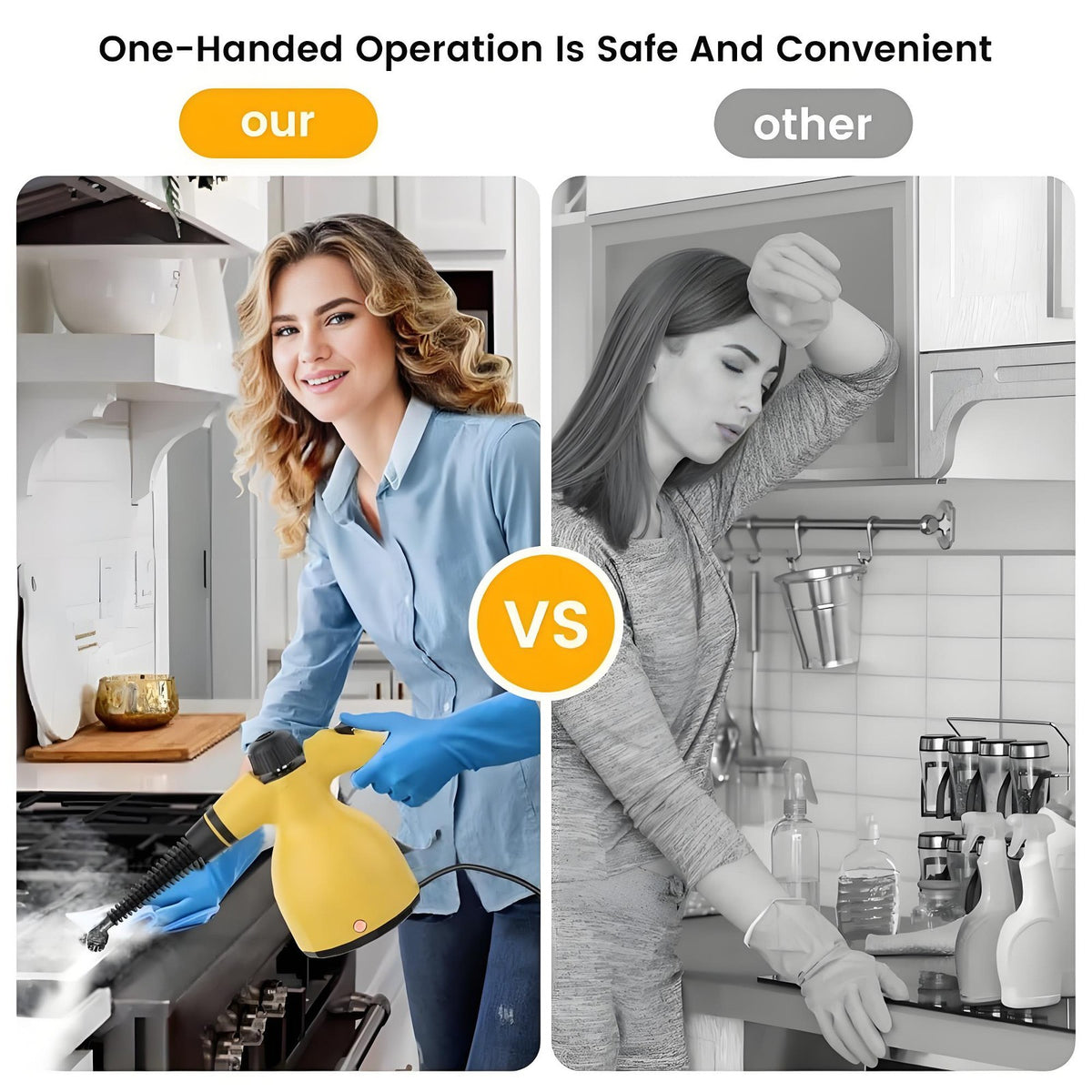 Steam Cleaner High Temperature Hand Held Steamer Home Kitchen Car Multi Purpose