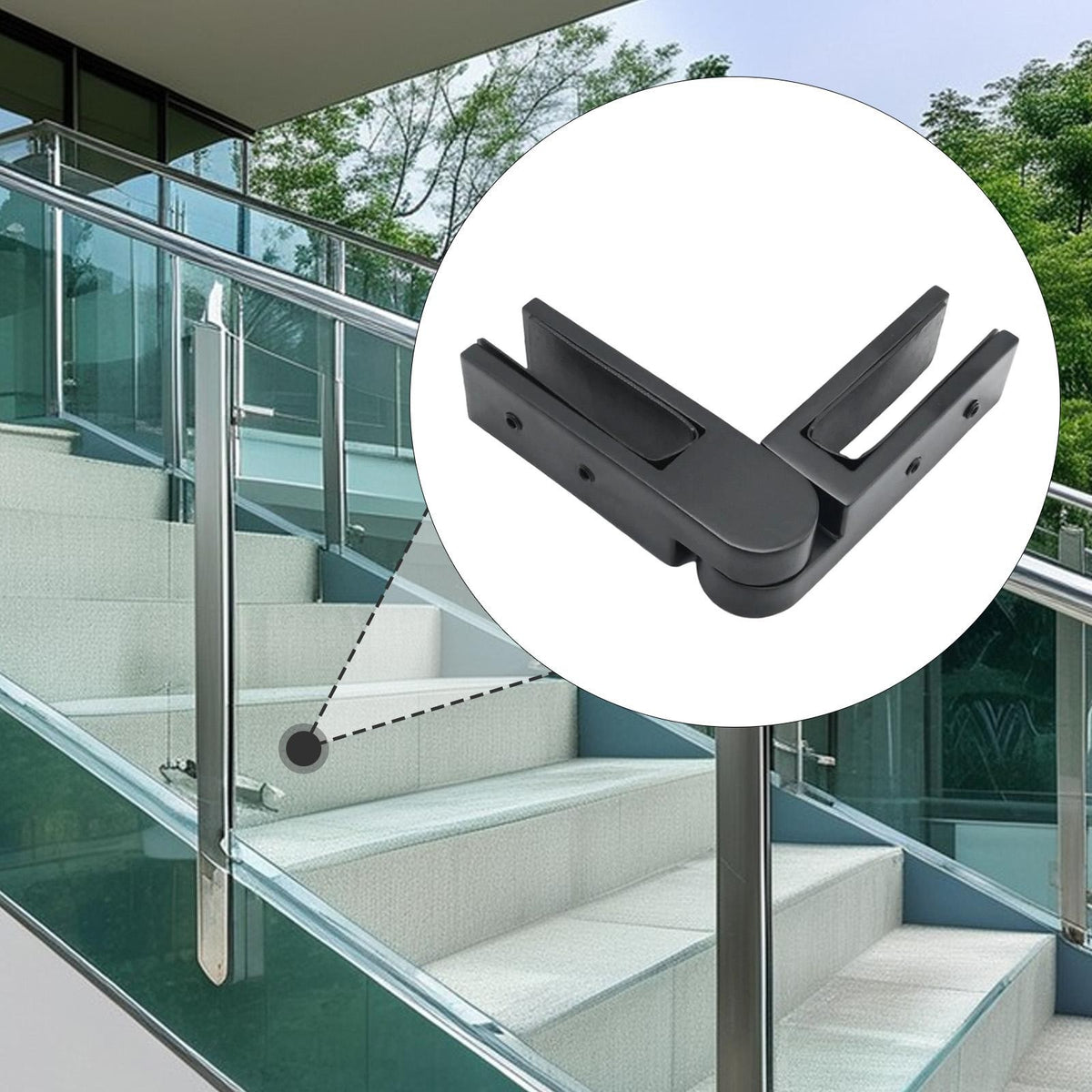 Adjustable Glass to Glass Clamp 90 to 180 Degree for Balustrade Balcony Deck
