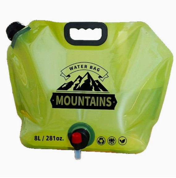 8L Water Container Bag With Tap Folding Water Storage Carrier for Camping Hiking