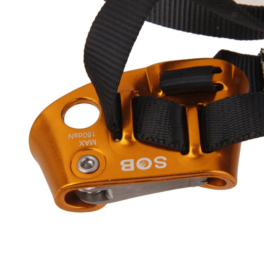 Right Foot Rope Climbing Ascender Climbing Caving Tools - Gold