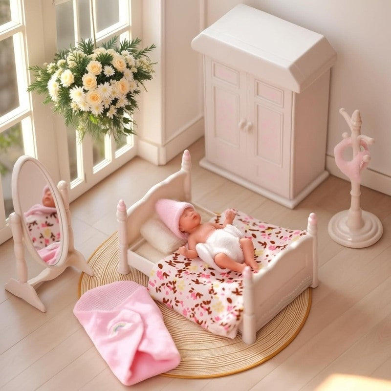 Miniature Silicone Baby Doll 3Inch Reborns for Kids Interactive Roleplaying Game