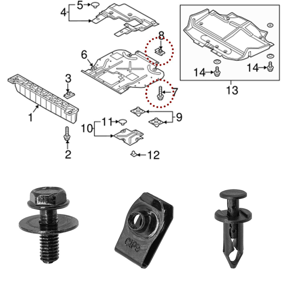 FOR TOYOTA ENGINE UNDERTRAY COVER CLIPS BOTTOM TRAY SHIELD GUARD SCREWS BODY