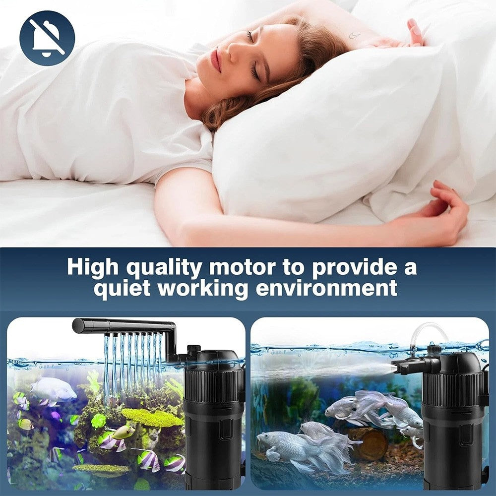 5 in 1 Aquarium Fish Tank Internal Filter 180° with UV Steriliser Clarifier Pump