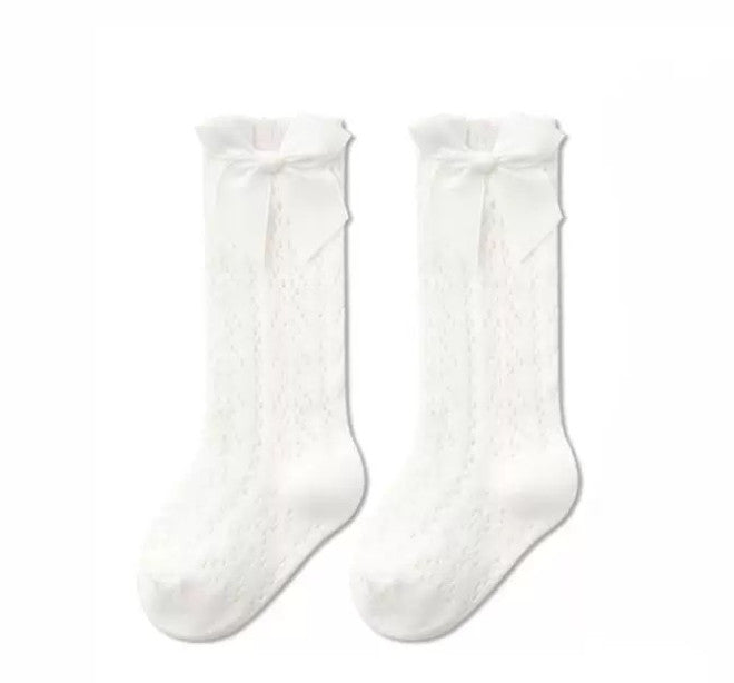 6X Children's Bow Mesh Leg Stockings – Anti-Mosquito, Breathable Mid-Calf -UK