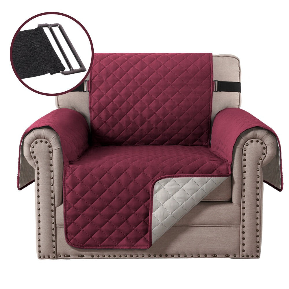 Quilted Sofa Slipcovers Reversible Waterproof Throw Pet Protector Couch Cover UK