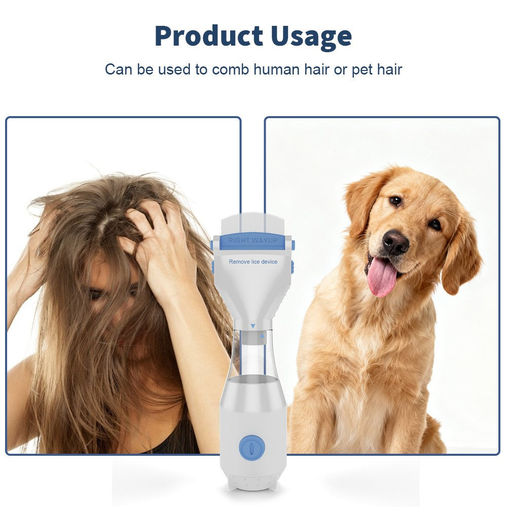 Electric Vacuum Head Nit Anti Lice Comb Brush Pet Dog Flea Filter Remover Tool