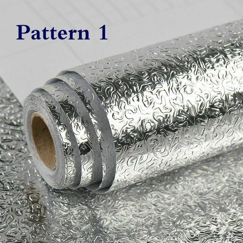 5M Self Adhesive Aluminum Foil Sticker Drawer Liner Kitchen Wallpaper Oil Proof