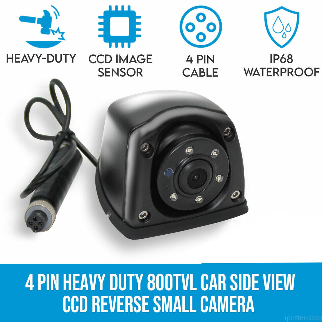 4PIN Forward/Side View Camera CCD IR LEDs Night Waterproof 9-24v Truck Caravan