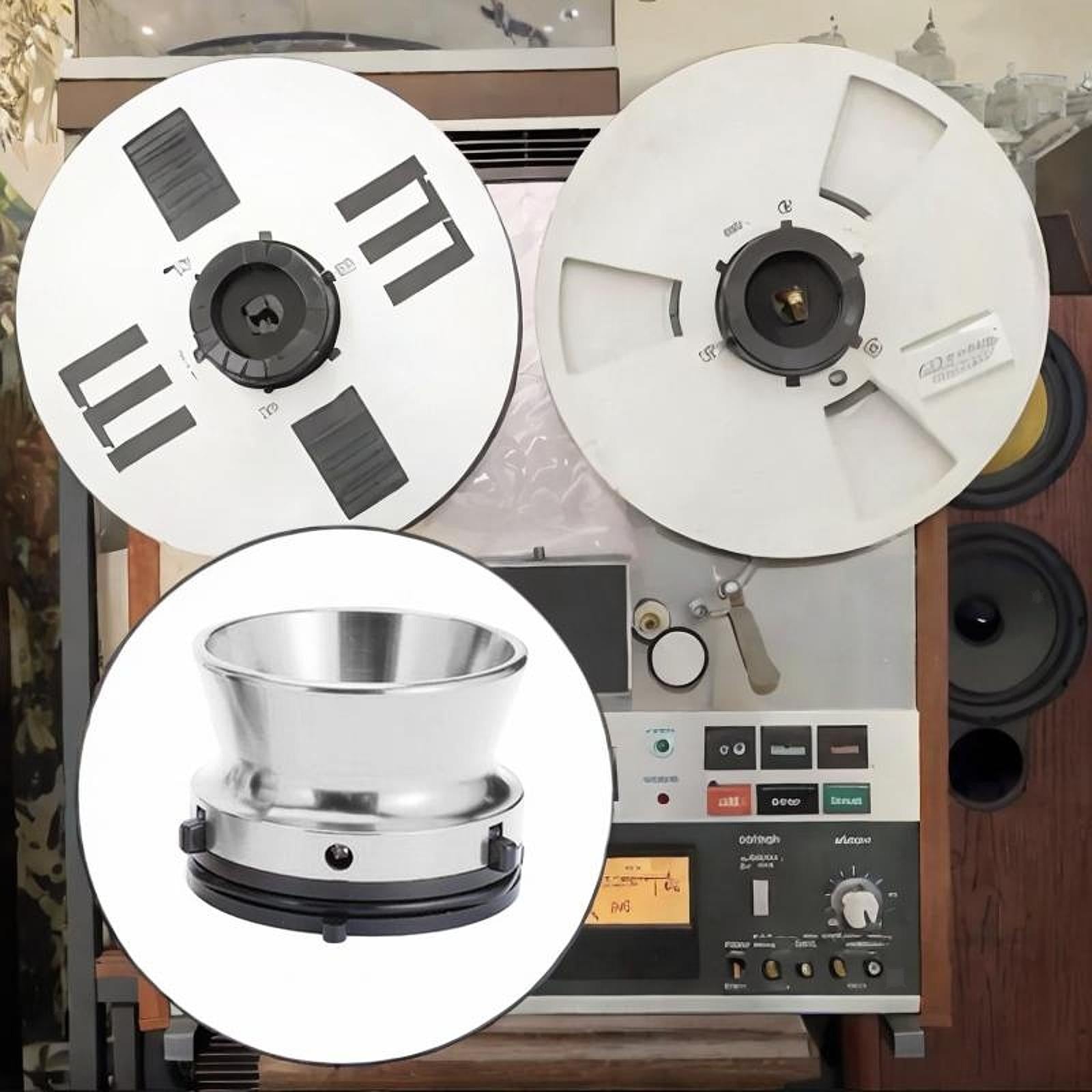(Silver)1 Pair NAB Hub Adapter Professional 10 Inch Opener Reel To Reel Tape