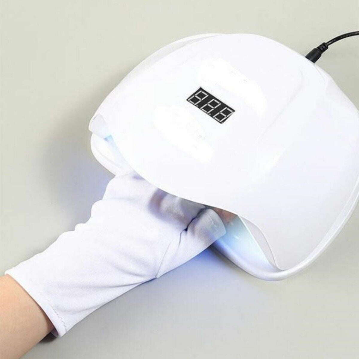 1 Pair Anti UV Gloves UV Shield Glove Fingerless Manicure Nail Art Tool LED