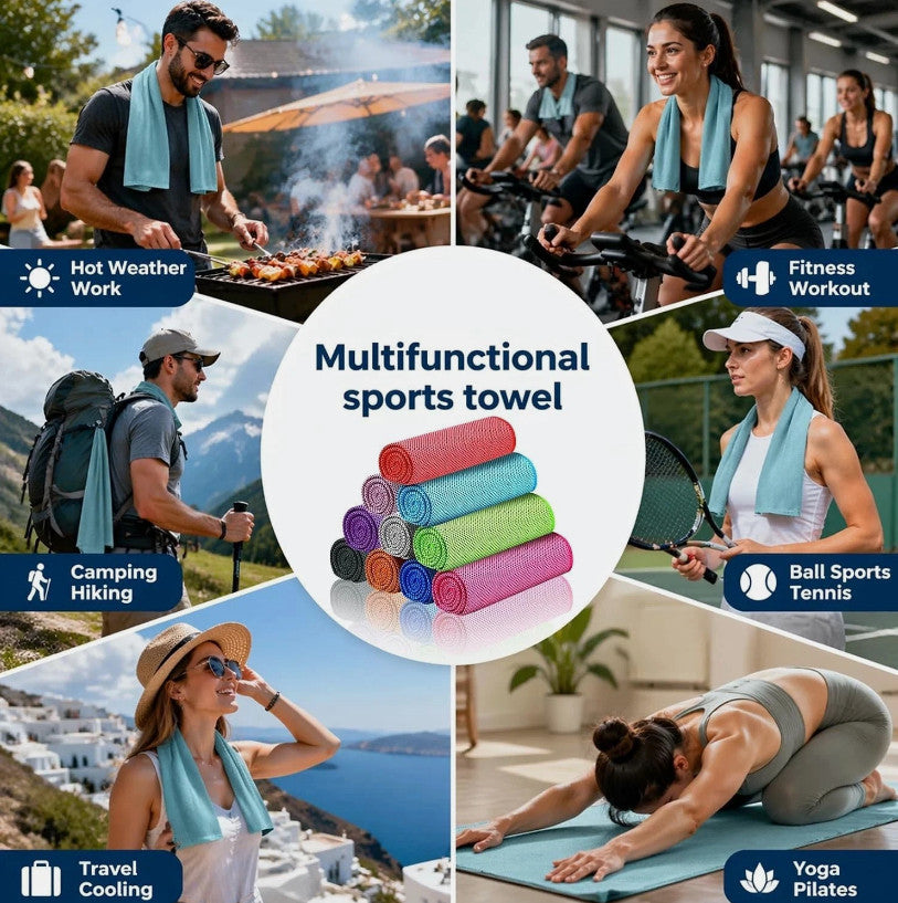 10 Pack Cooling Towels Microfibre Ice Towels for Neck Face Gym Sports Travel