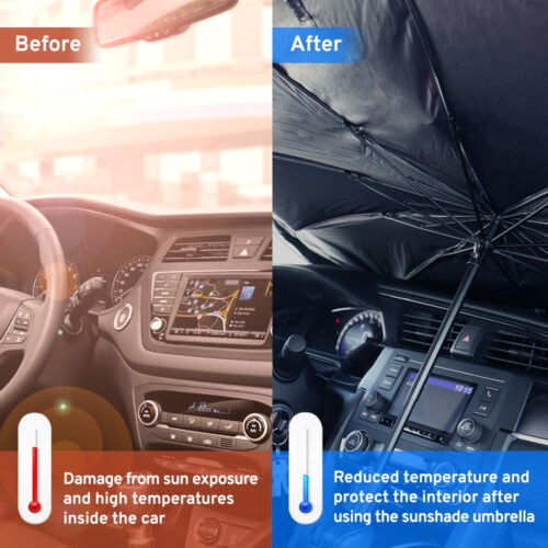 Car Windshield Sunshade Umbrella, Front Window UV Reflector, Foldable Sun Visor