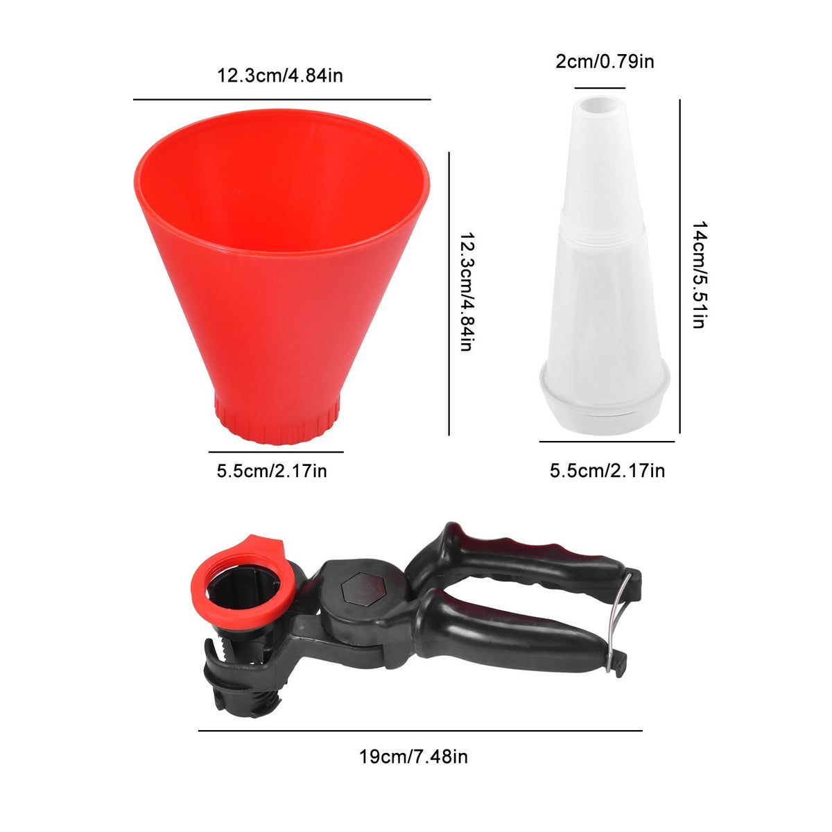 Universal Handsfree Car Engine Oil Funnel Gasoline Filling with Adjustable Clamp