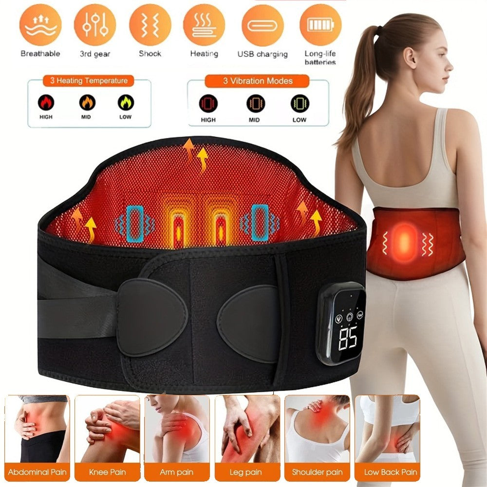 Heating Massage Waist Belt Cordless Pad Electric Heat Wrap For Back Relief