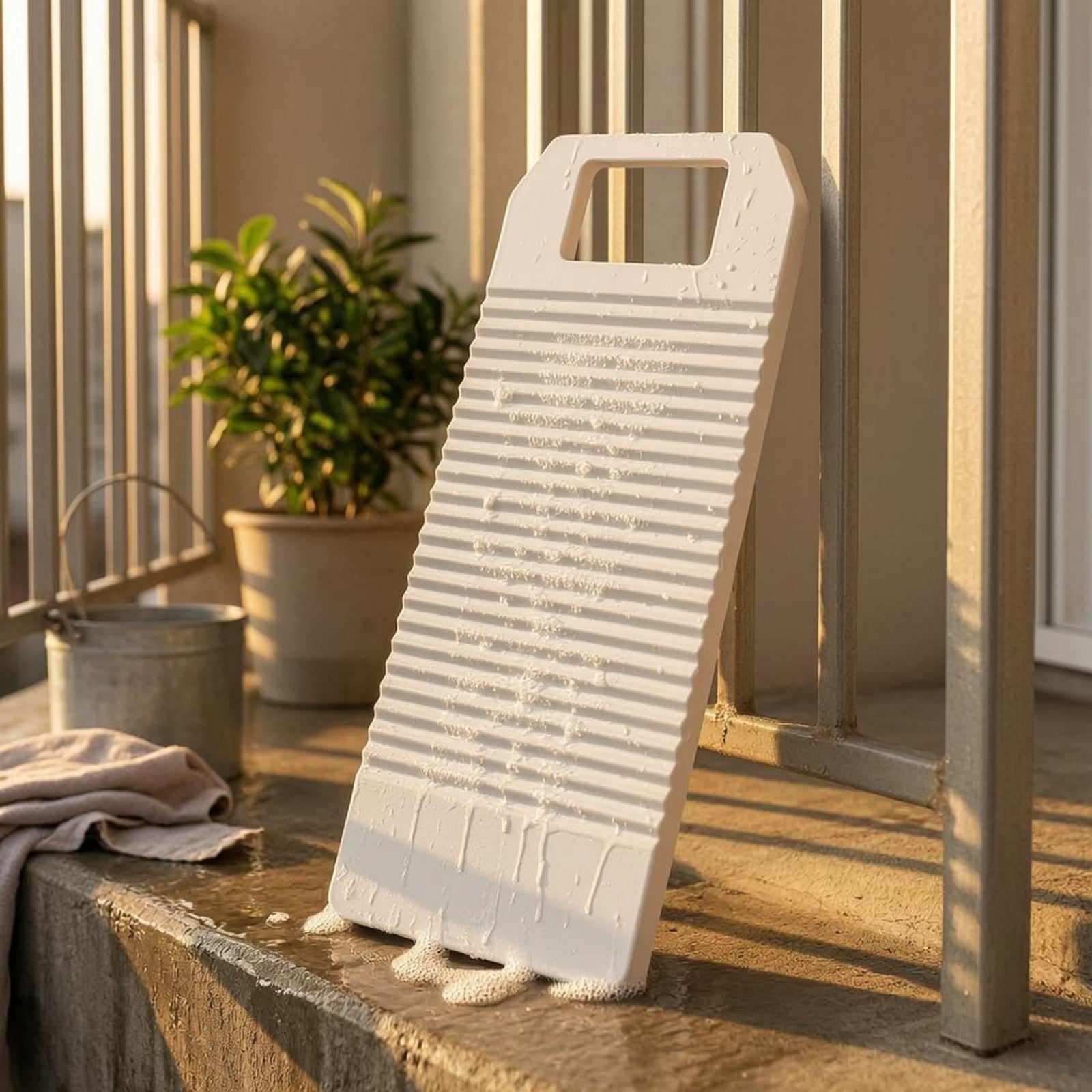 Washboard Basin Thickened Laundry Basin Textured for Soaking Clothes