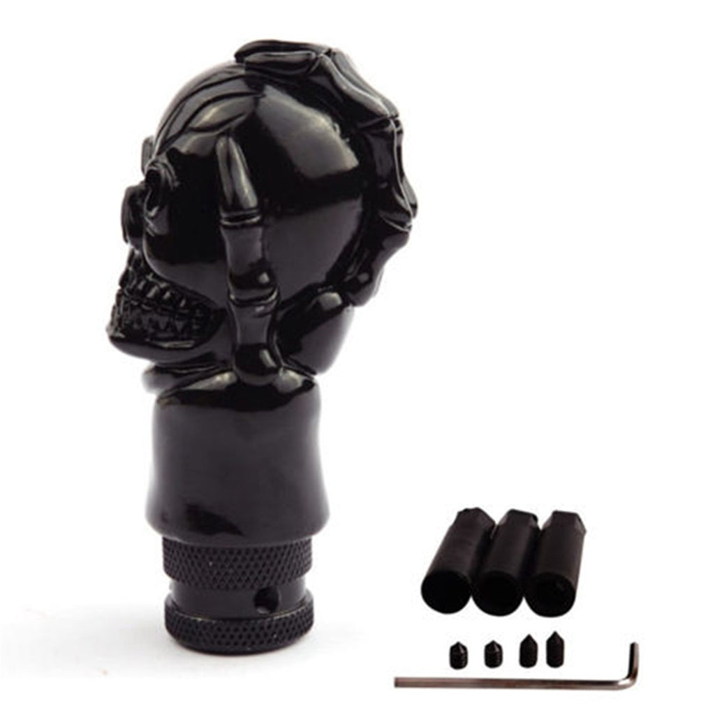 Manual Gear Stick Shift Car Shifter Lever Knob Black Skull Head Style Metal