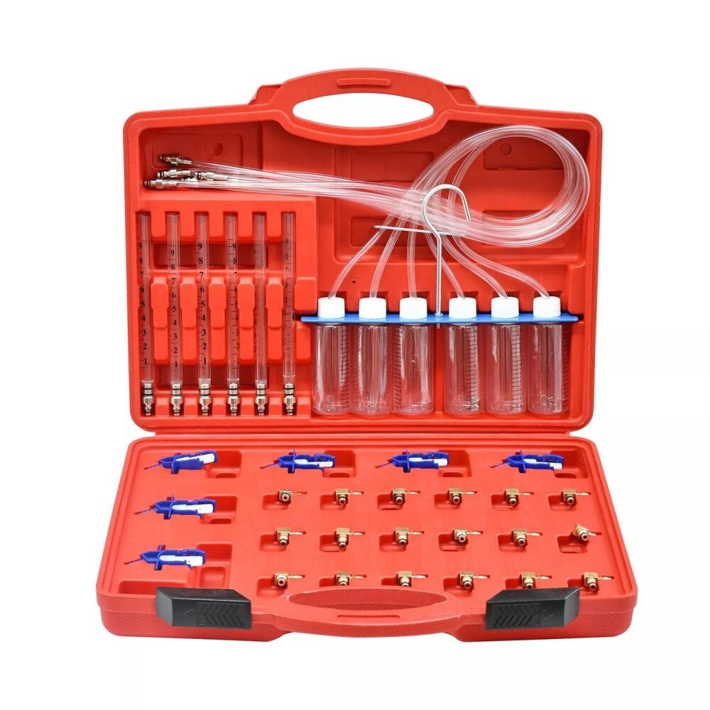 36X Common Rail Leak Off Test Kit 6 Cylinder Diesel Injector Flow Meter Adaptor