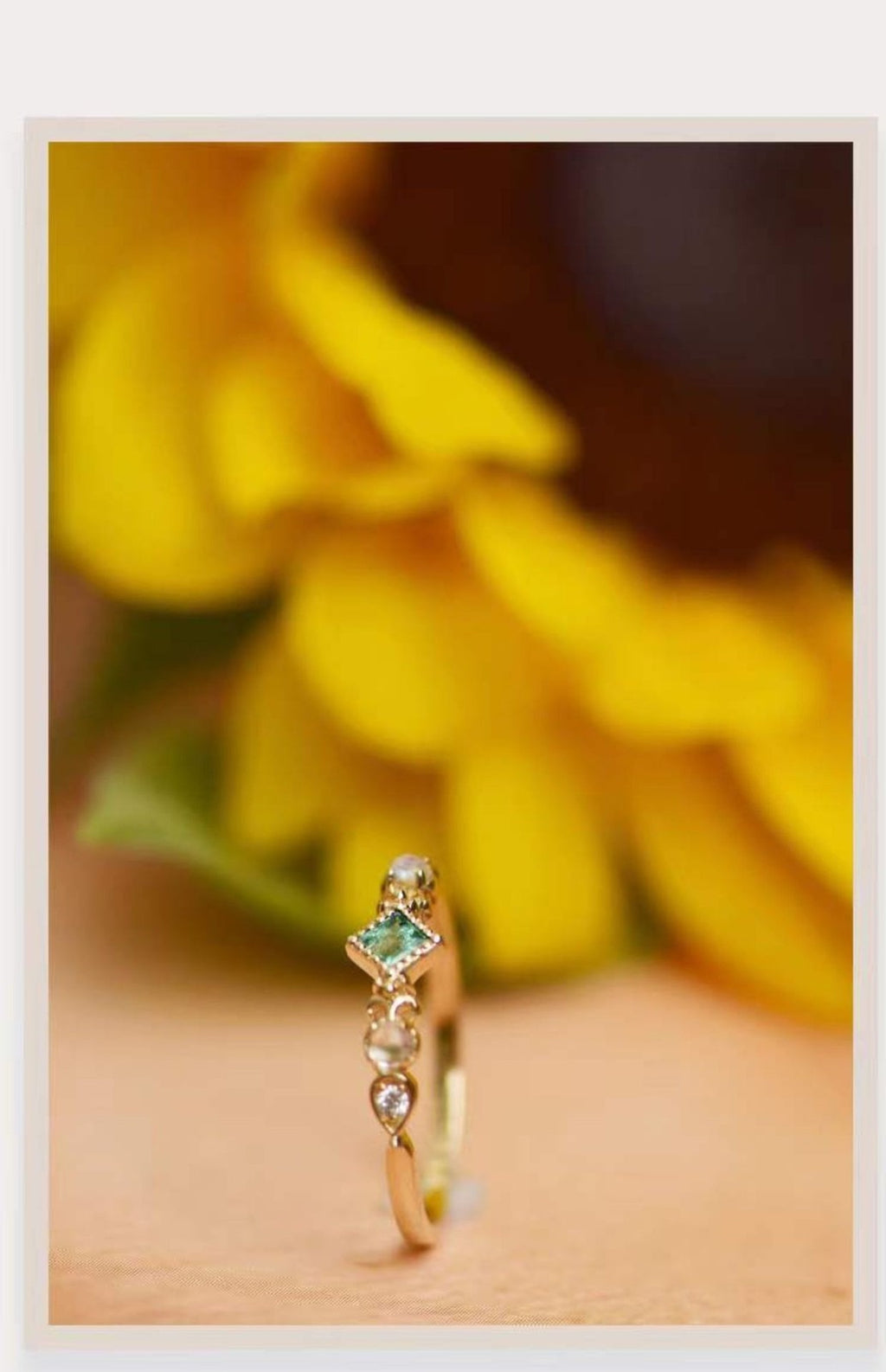 Moonstone Fashionable All-Match Thin-Frame Ring For Women