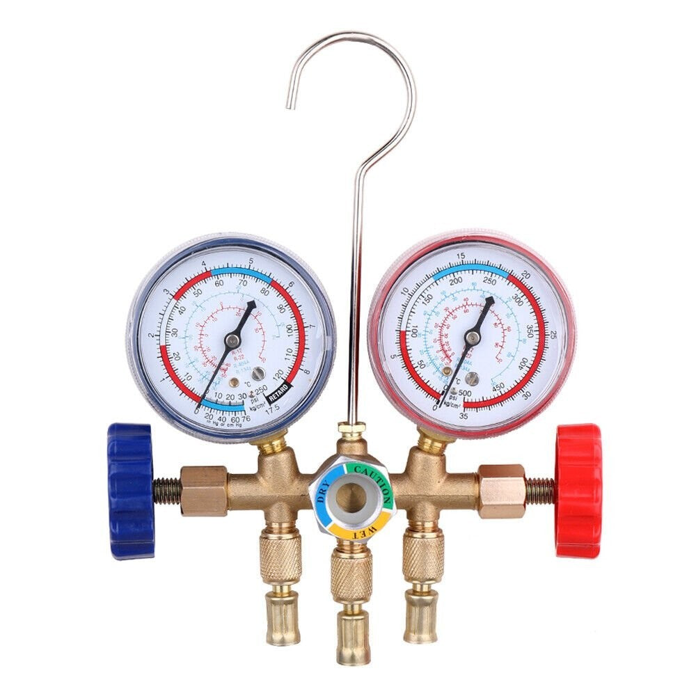Refrigerant Manifold Gauge Set Air Conditioning Hose Diagnostic Tools R22 R134A