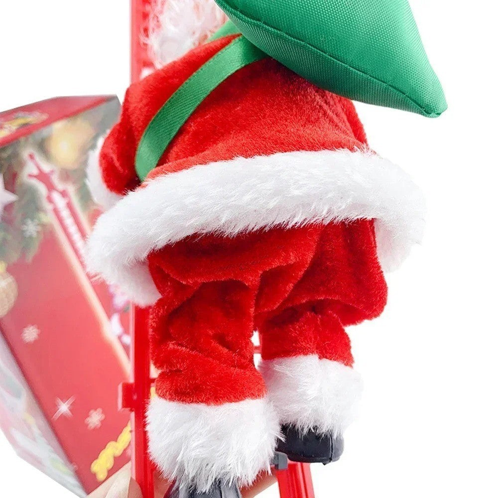 🎄 Electric Climbing Ladder Santa Claus with Music – Animated Christmas Ornament