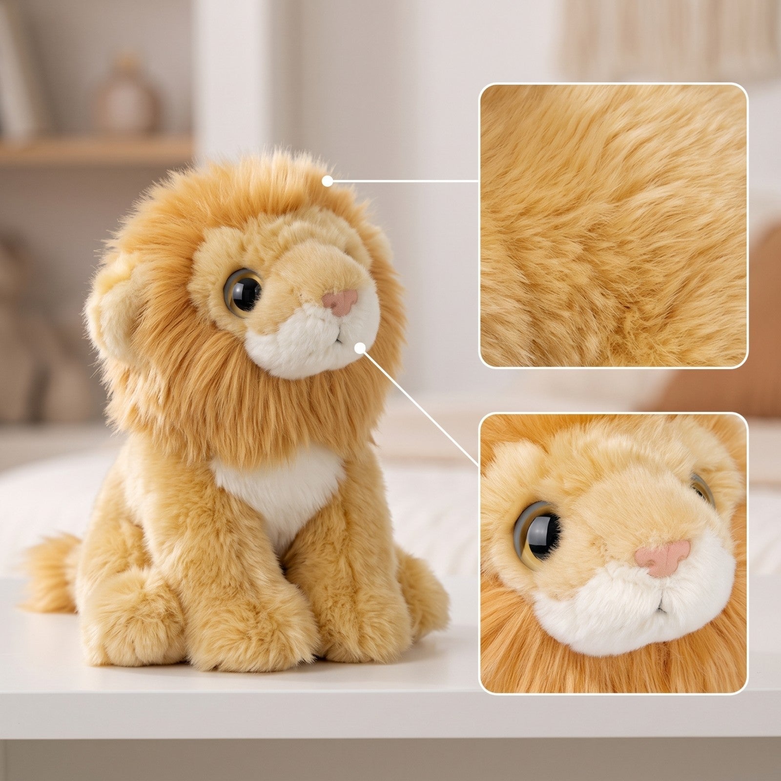 Lion Stuffed Animal Cute Stuffed Lion Toy Soft for Bedtime, Toddlers