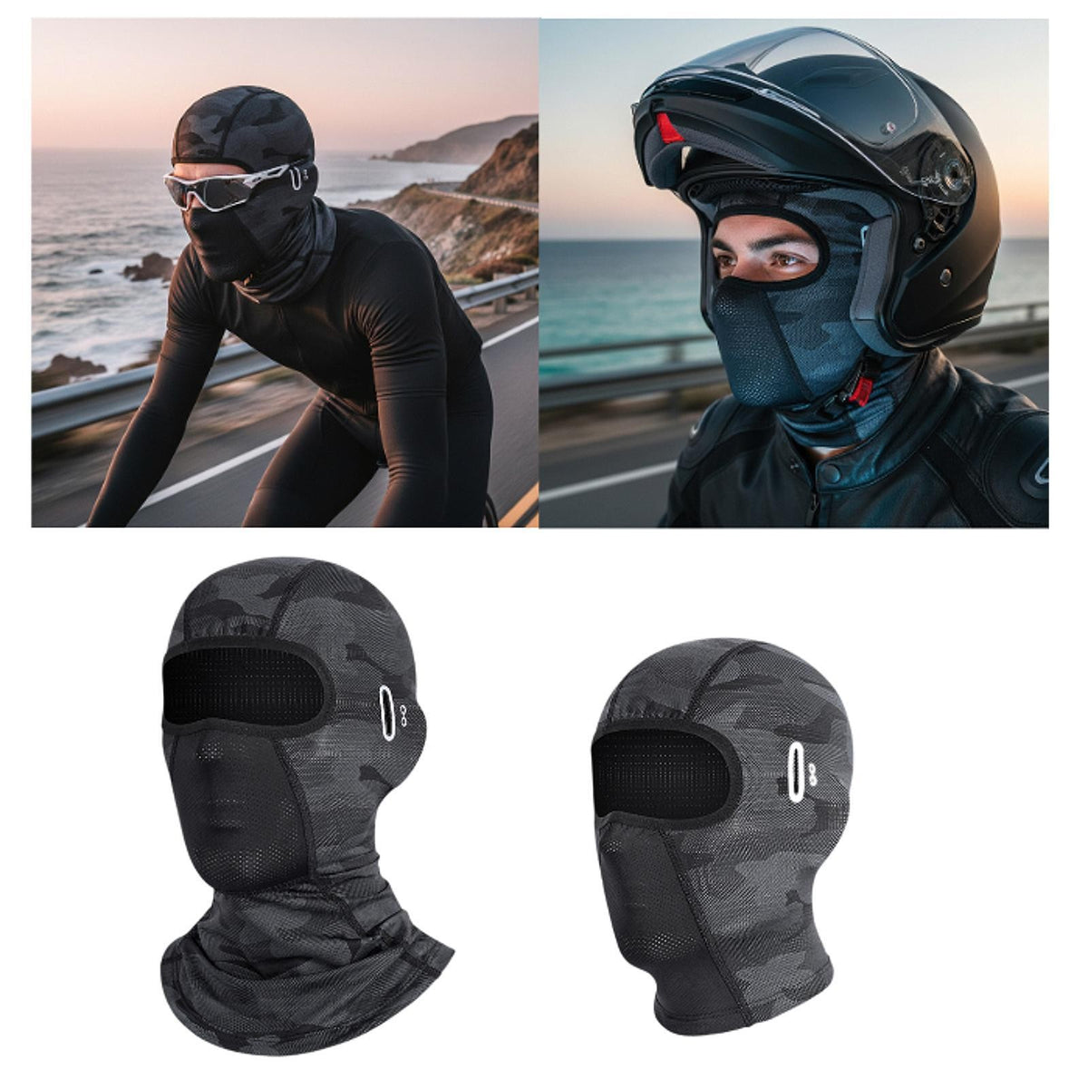 Men's balaclava with sun protection mask, breathable and soft hood, helmet