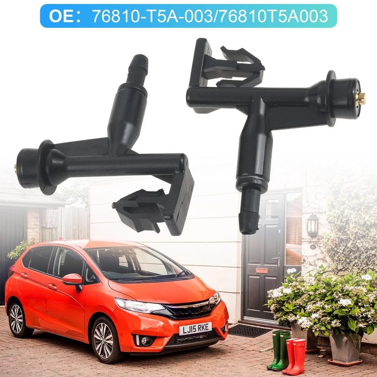 2Pcs Front Windshield Wiper Washer Jet Nozzles For Honda Fit Jazz 76810-T5A-003