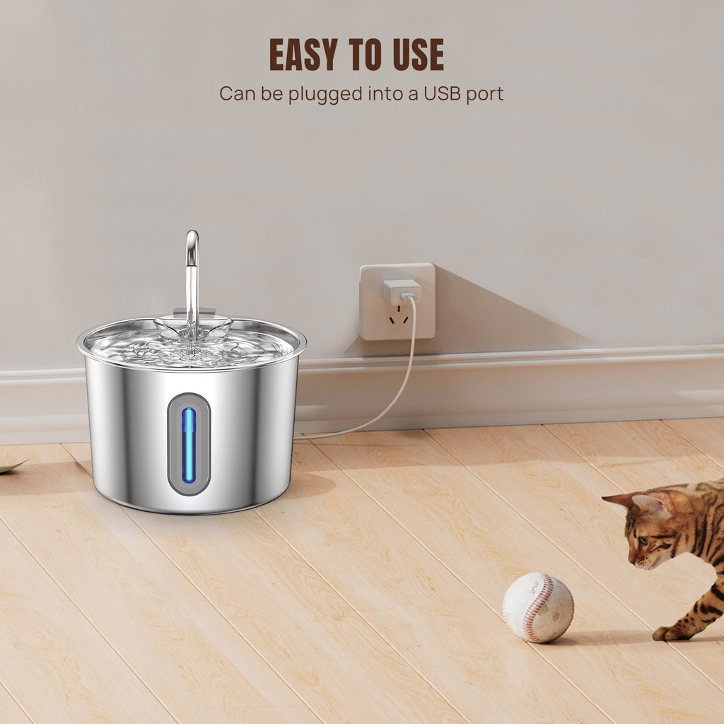 Pet Water Fountain 2.2L Automatic Dog Drinking Fountain Filtered Cat Water Bowl