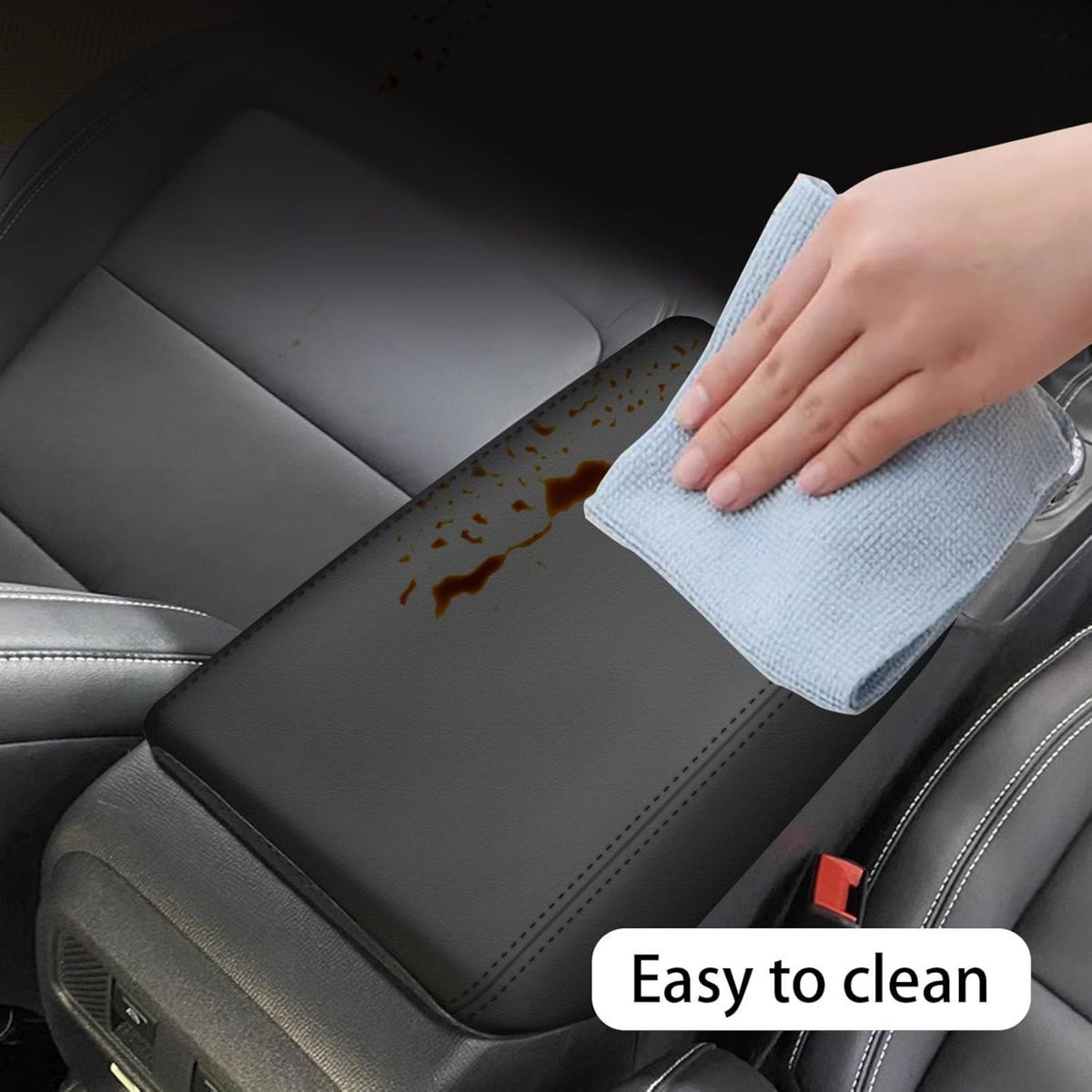 Console Armrest Protective Cover for Land Rover LR3 LR4 2005-2016 Black Leather