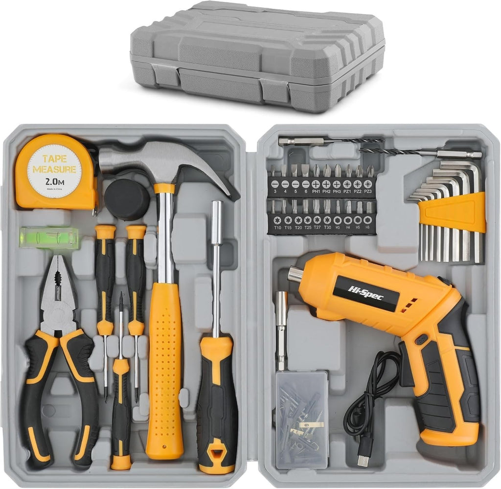 42Pcs Hi-Spec 4V Pink Drill Electric Screwdriver For Household Tool Set