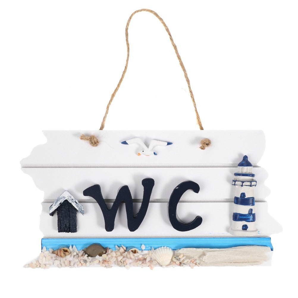 Wc Signs for Decor Seaside Themed Accessories Nautical Bathroom Beach