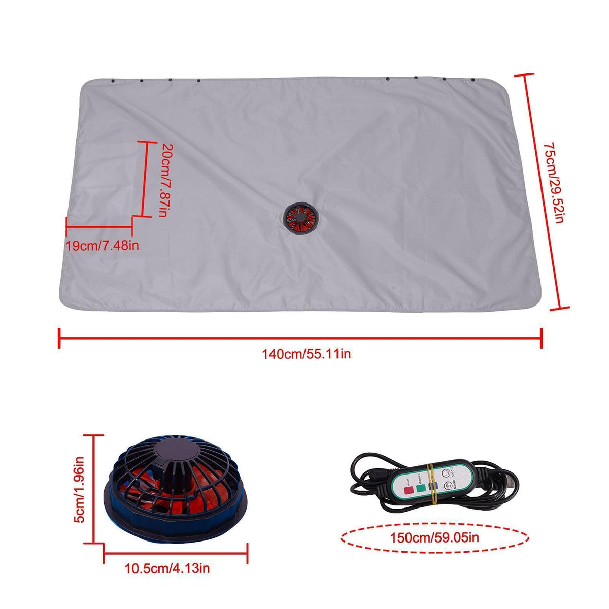 Cooling Blanket with Fan Electric Sun Protection Breathable Summer Blanket.*
