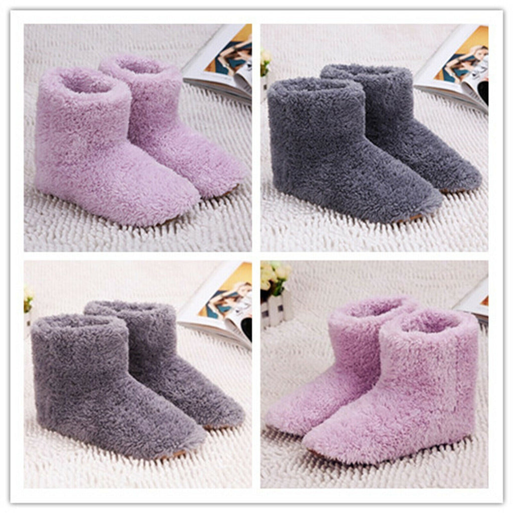 Winter USB Warmer Foot Shoe Plush Warm Electric Slipper Feet Heated Washable New