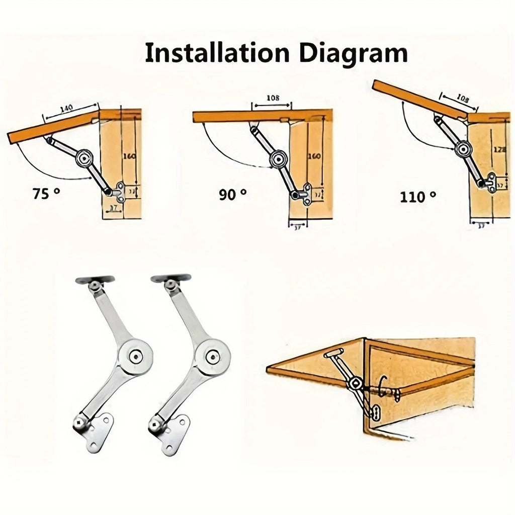 2Pcs Soft Close Lid Support Hinges with Screws & Hex Key, Satin Nickel Drop Down