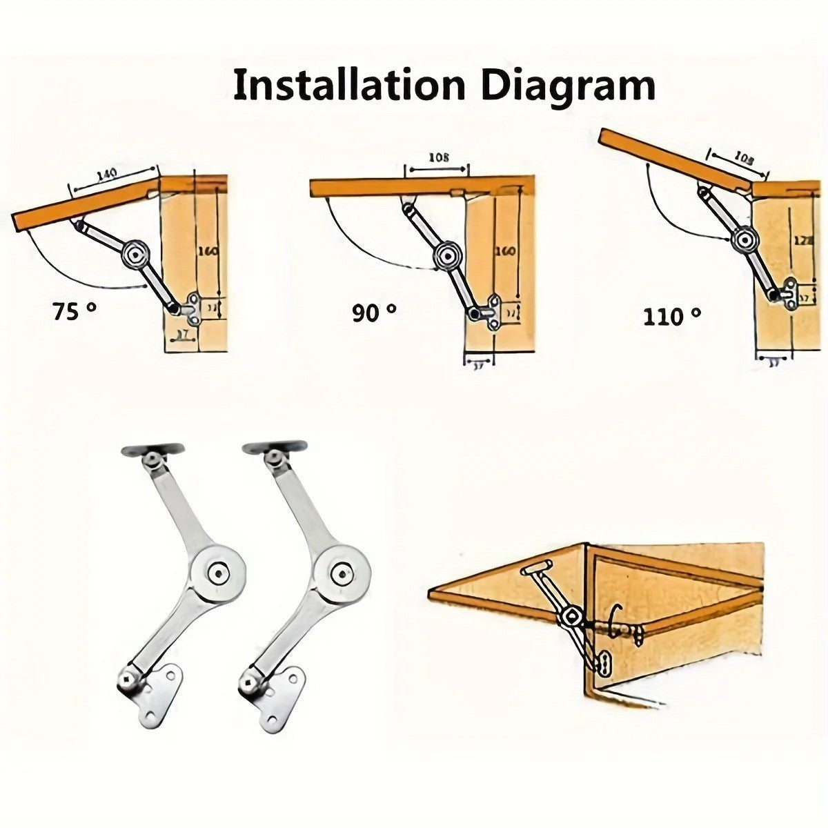 2Pcs Soft Close Lid Support Hinges with Screws & Hex Key, Satin Nickel Drop Down