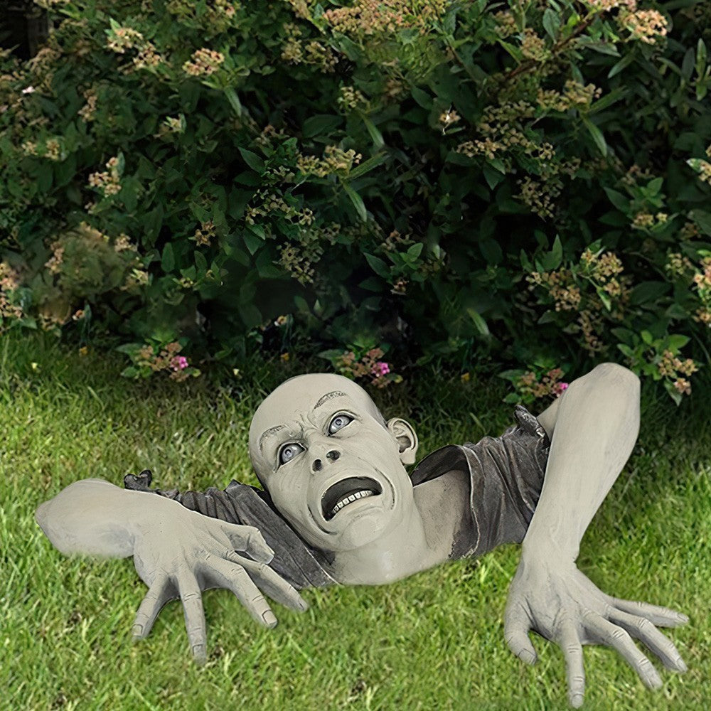 Garden Statue Graveyard Decors Halloween Crawling Zombie Horror Props Outdoor