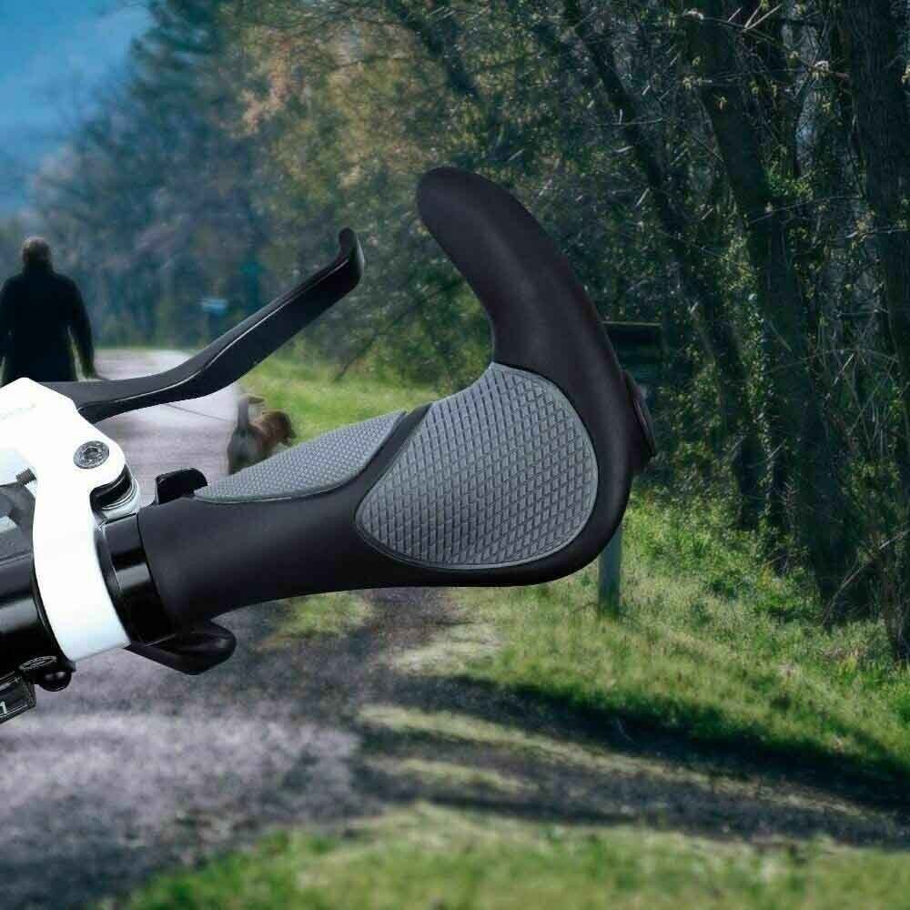 2PCS Ergonomic Rubber Bar End Handlebar Grips Cycling Bicycle MTB Mountain Bike