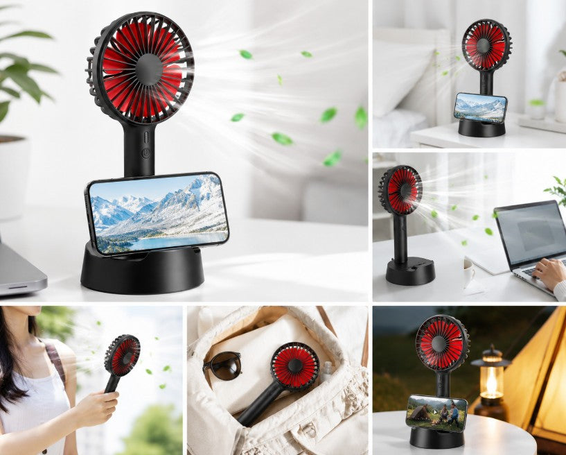 4000mAh Mini Cooler Fan Mini HandHeld Fan Foldable Fans Cooling USB Rechargeable