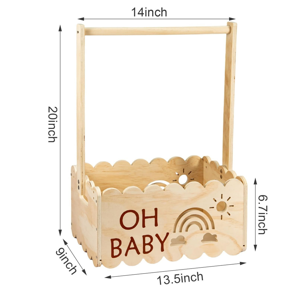 Wooden Baby Shower Basket ,Baby Basket with Handle,Baby Shower Gifts
