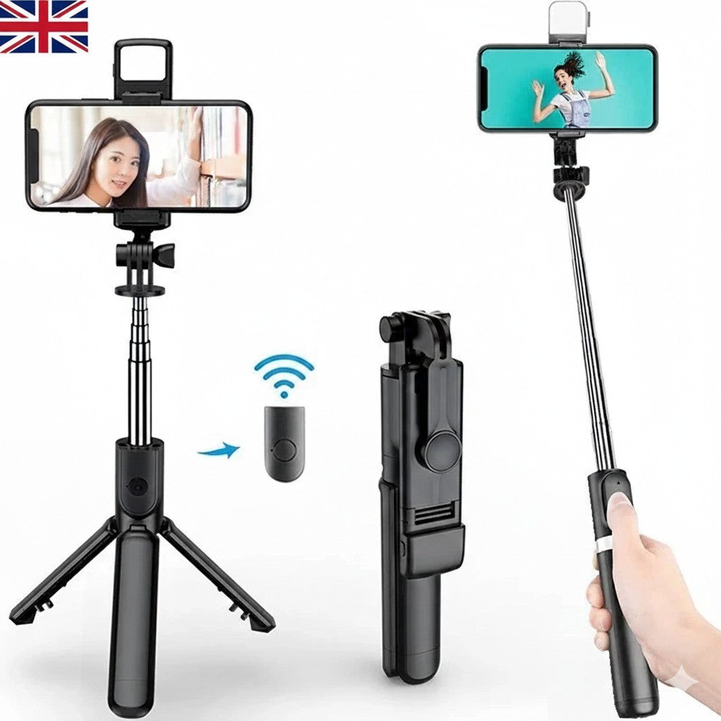 Monopod Selfie Stick Bluetooth Tripod Fill Light Remote for All Phones