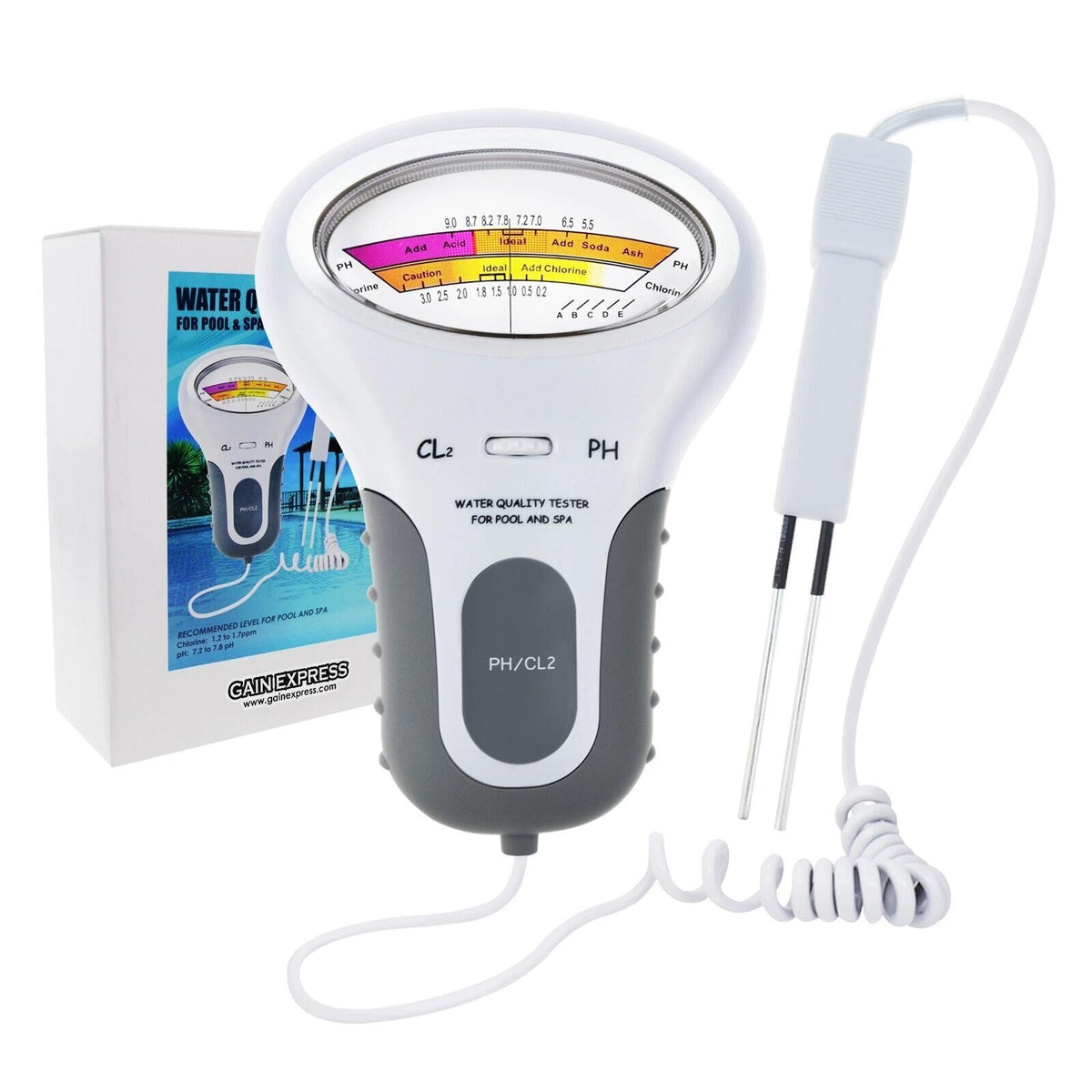 Swimming Pool Chlorine PH/CL2 Water Quality Tester Digital Monitor Spa Hot Tub